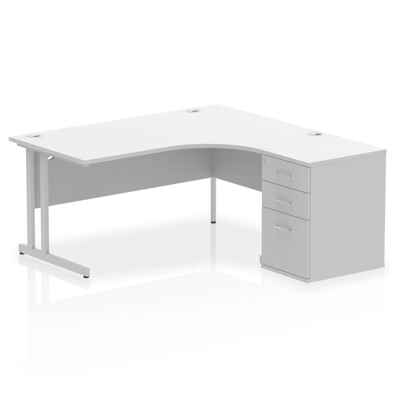 1600mm Cantilever Right Crescent Desk Workstation