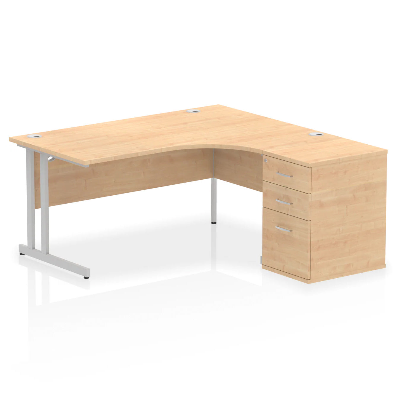 1600mm Cantilever Right Crescent Desk Workstation