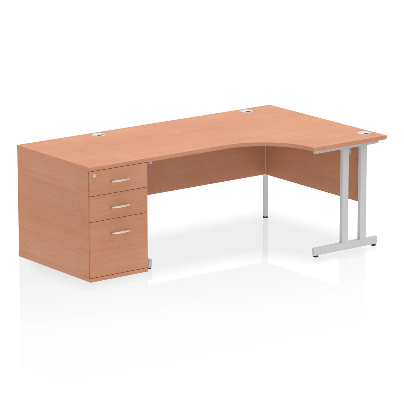 1600mm Cantilever Right Crescent Desk Workstation
