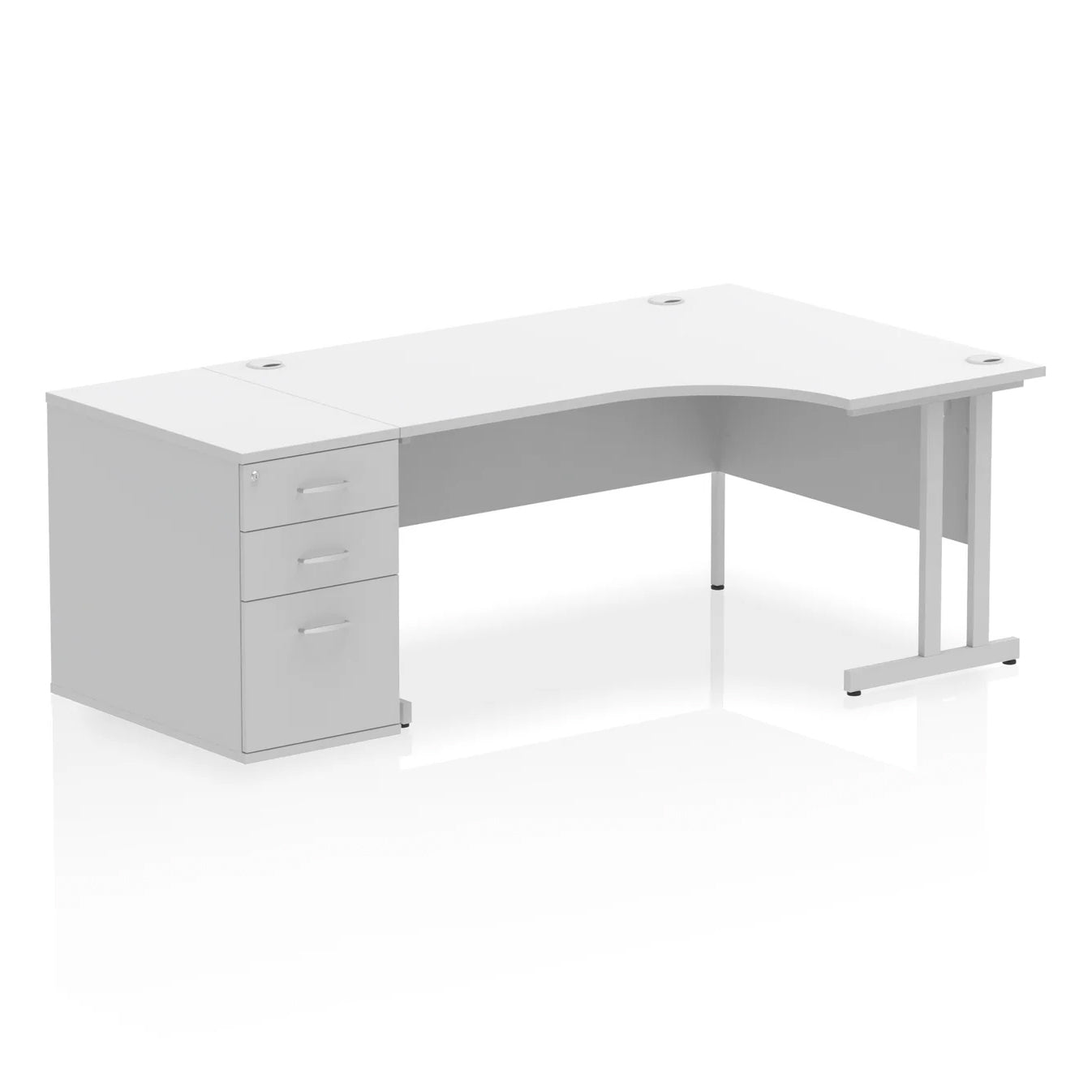 1600mm Cantilever Right Crescent Desk Workstation