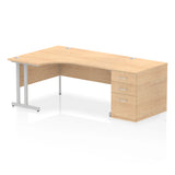 1600mm Cantilever Left Crescent Desk Workstation