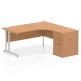 1600mm Cantilever Right Crescent Desk Workstation