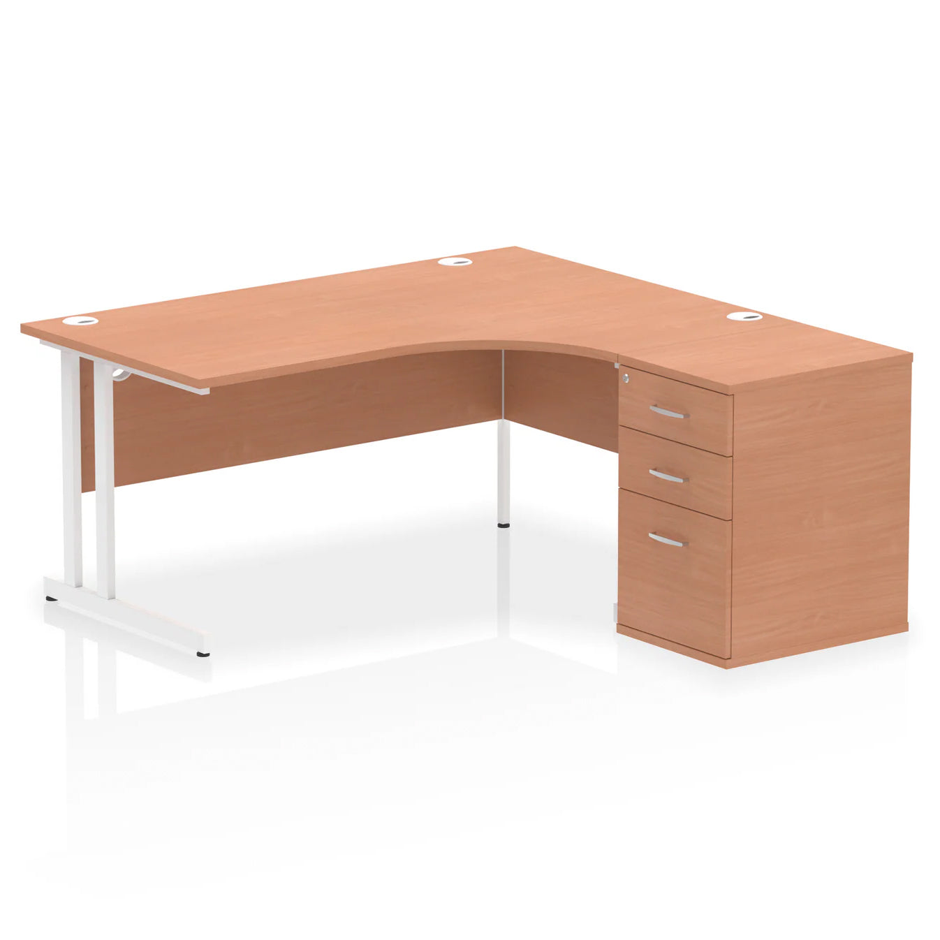 1600mm Cantilever Right Crescent Desk Workstation