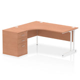 1600mm Cantilever Left Crescent Desk Workstation