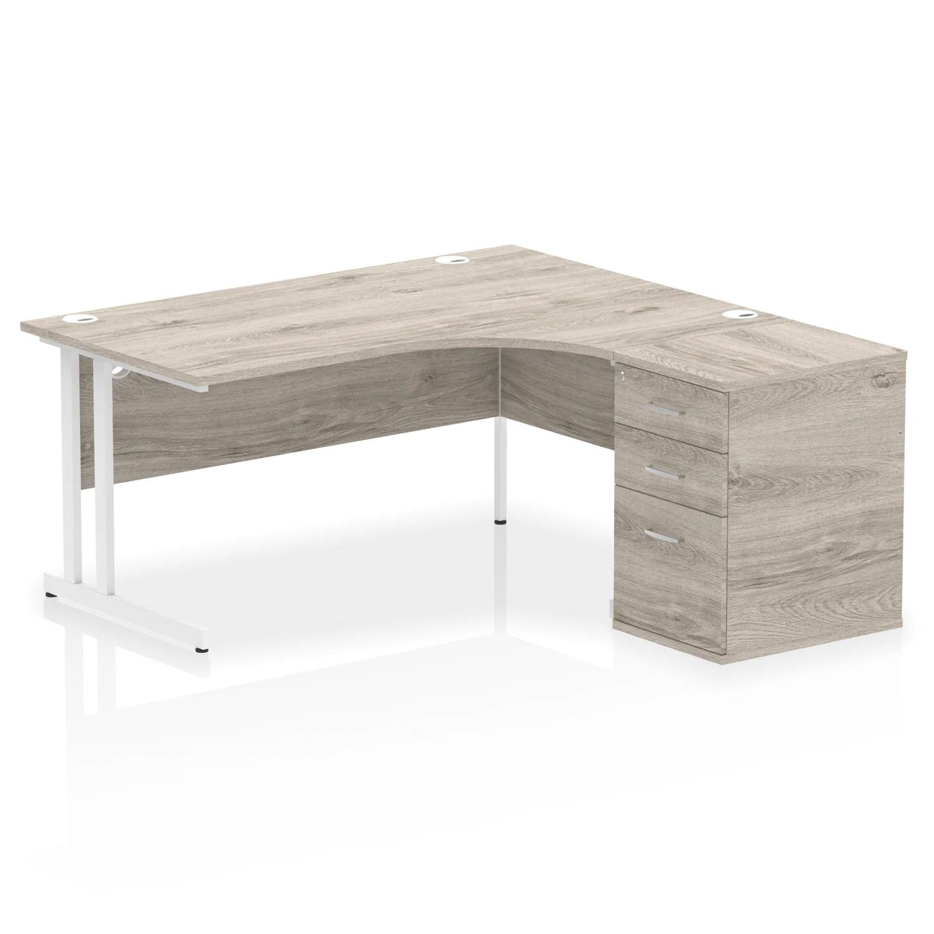 1600mm Cantilever Right Crescent Desk Workstation