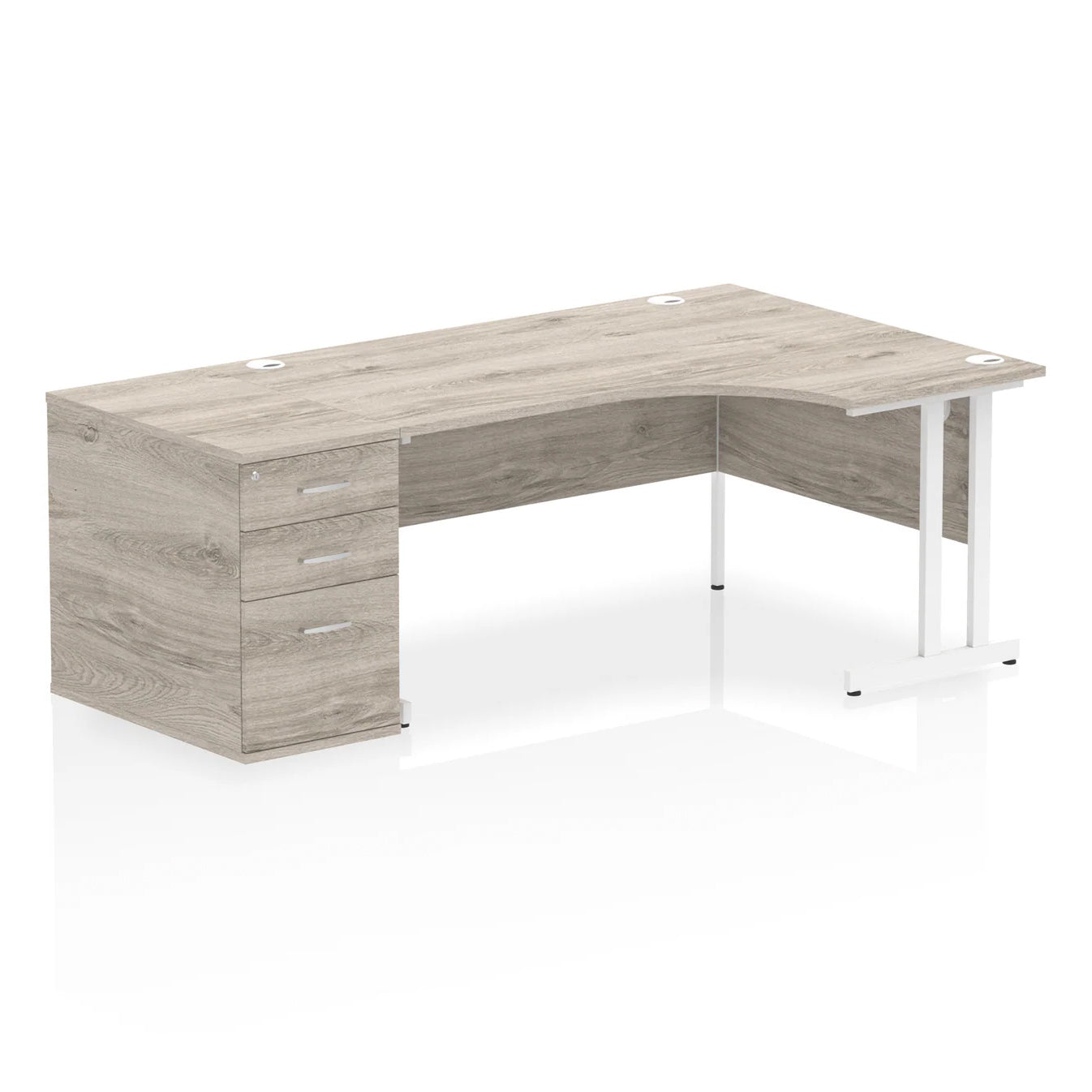 1600mm Cantilever Right Crescent Desk Workstation