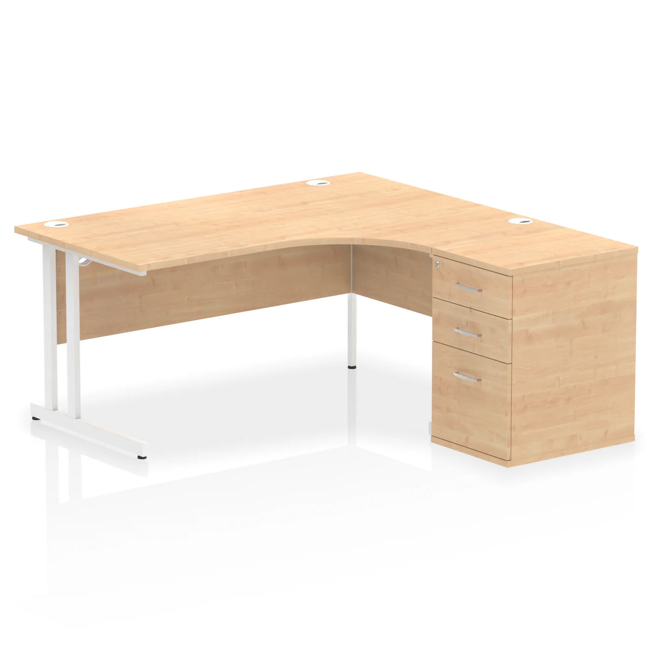 1600mm Cantilever Right Crescent Desk Workstation