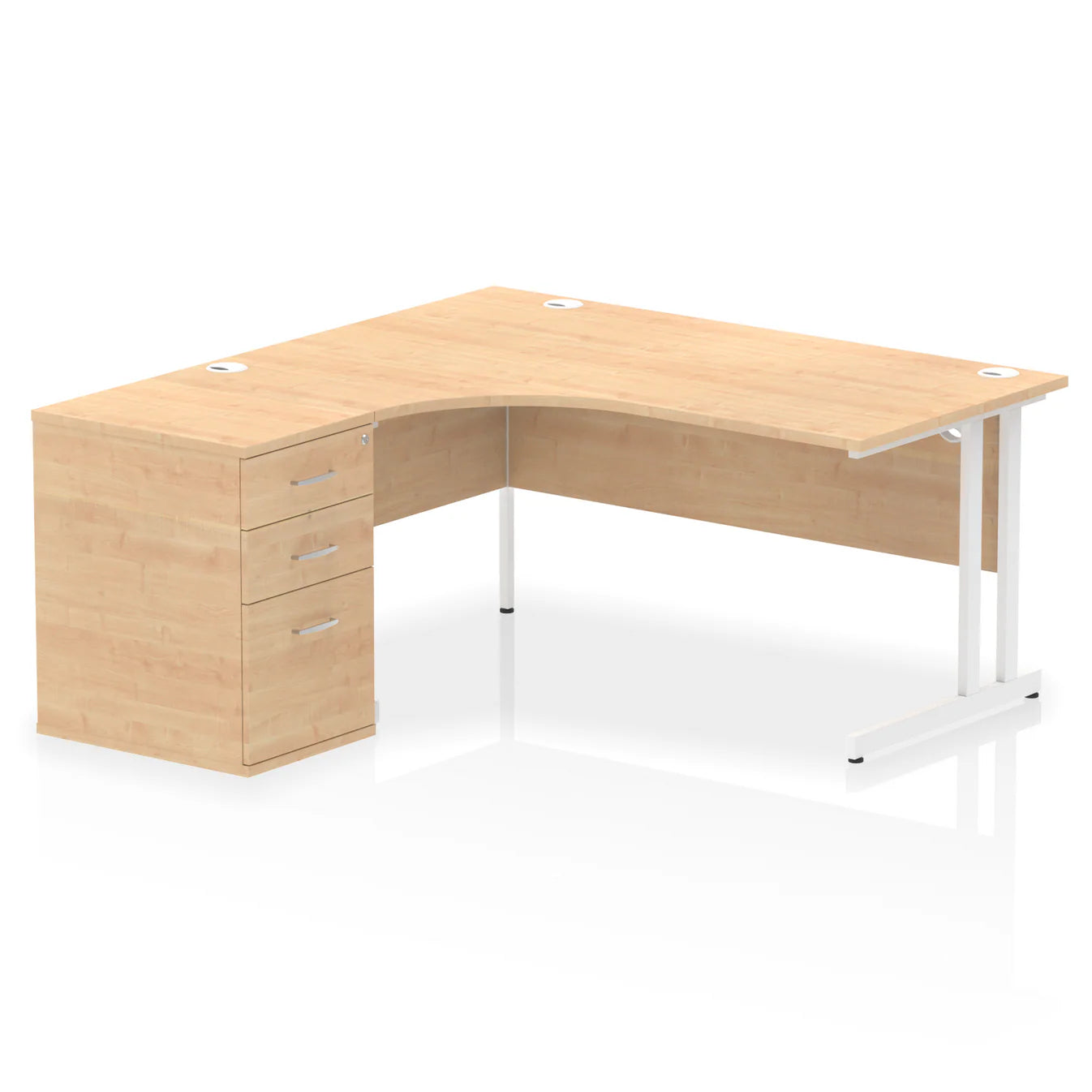 1600mm Cantilever Left Crescent Desk Workstation