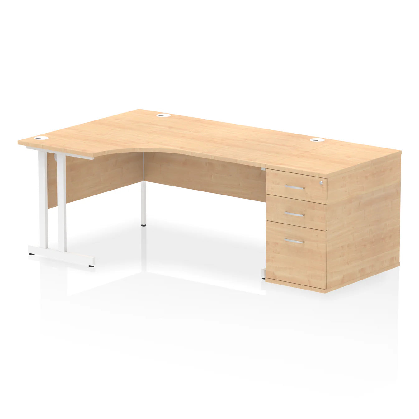 1600mm Cantilever Left Crescent Desk Workstation
