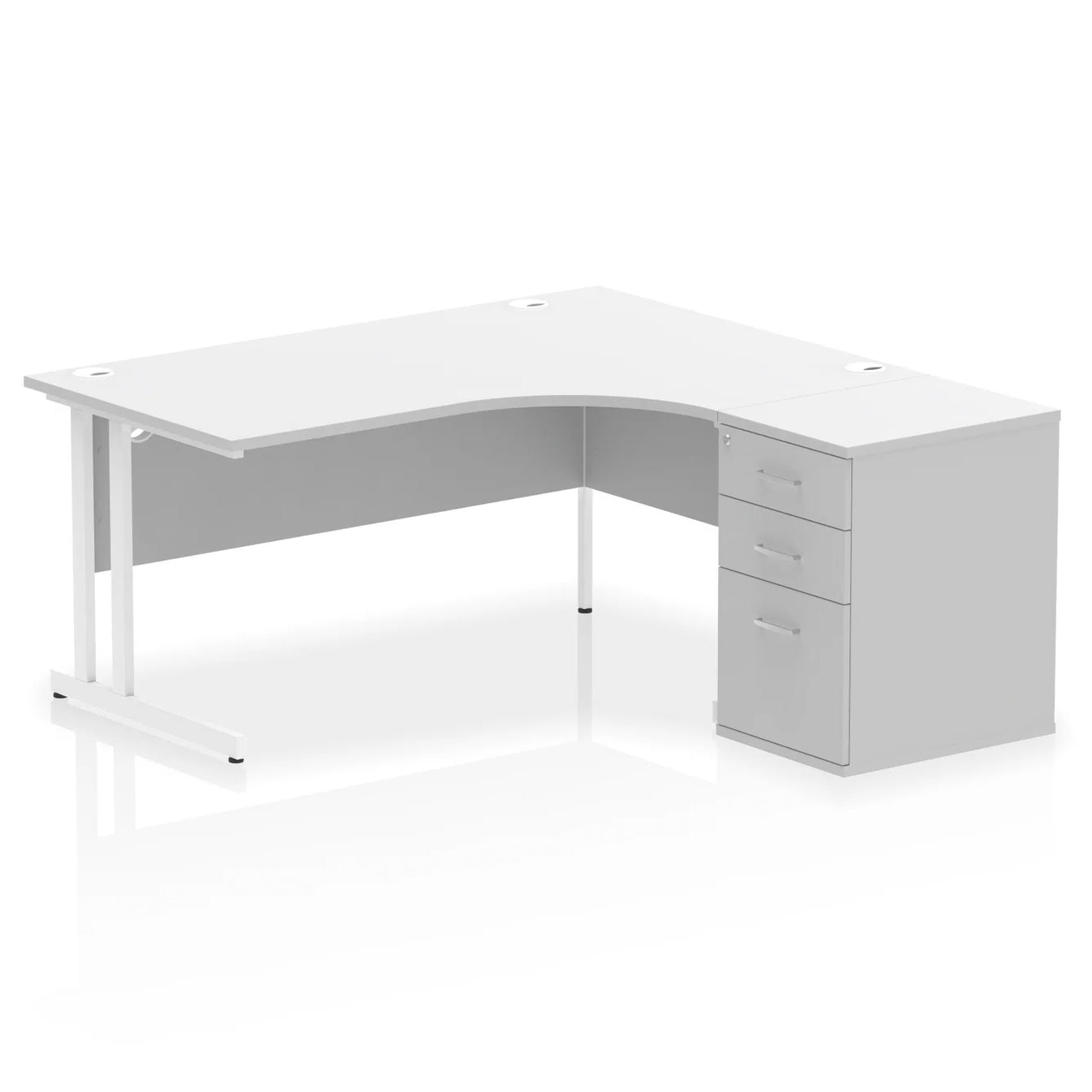 1600mm Cantilever Right Crescent Desk Workstation