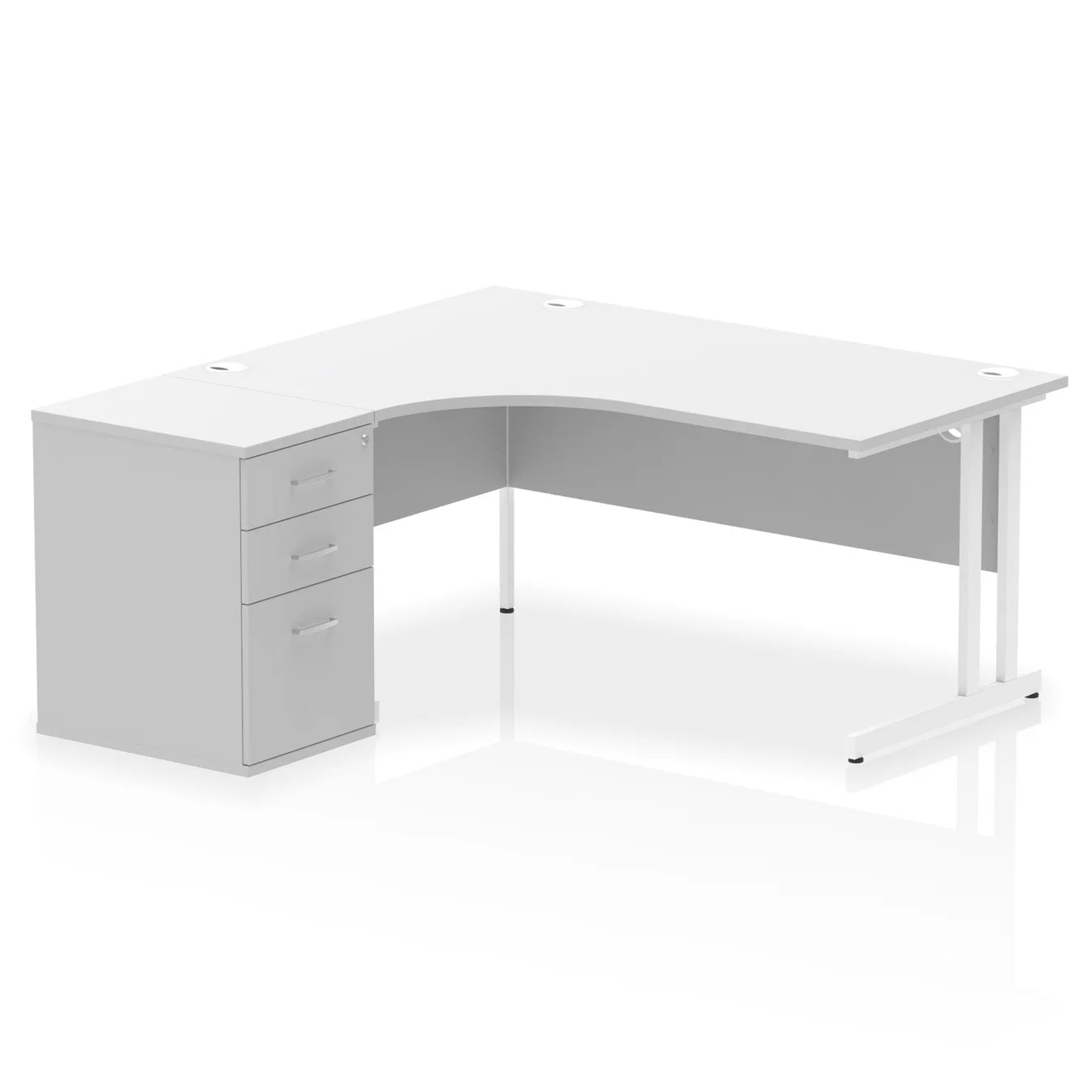 1600mm Cantilever Left Crescent Desk Workstation