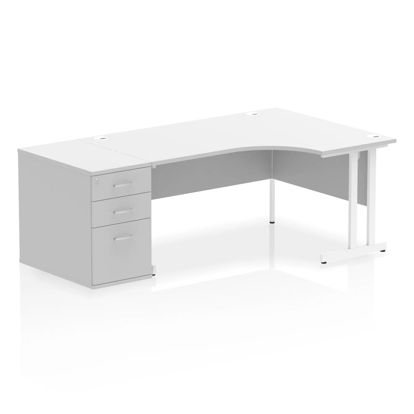 1600mm Cantilever Right Crescent Desk Workstation