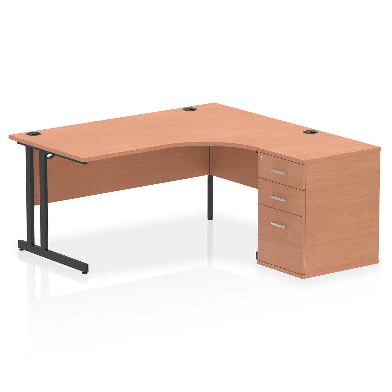 1600mm Cantilever Right Crescent Desk Workstation