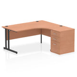 1600mm Cantilever Right Crescent Desk Workstation