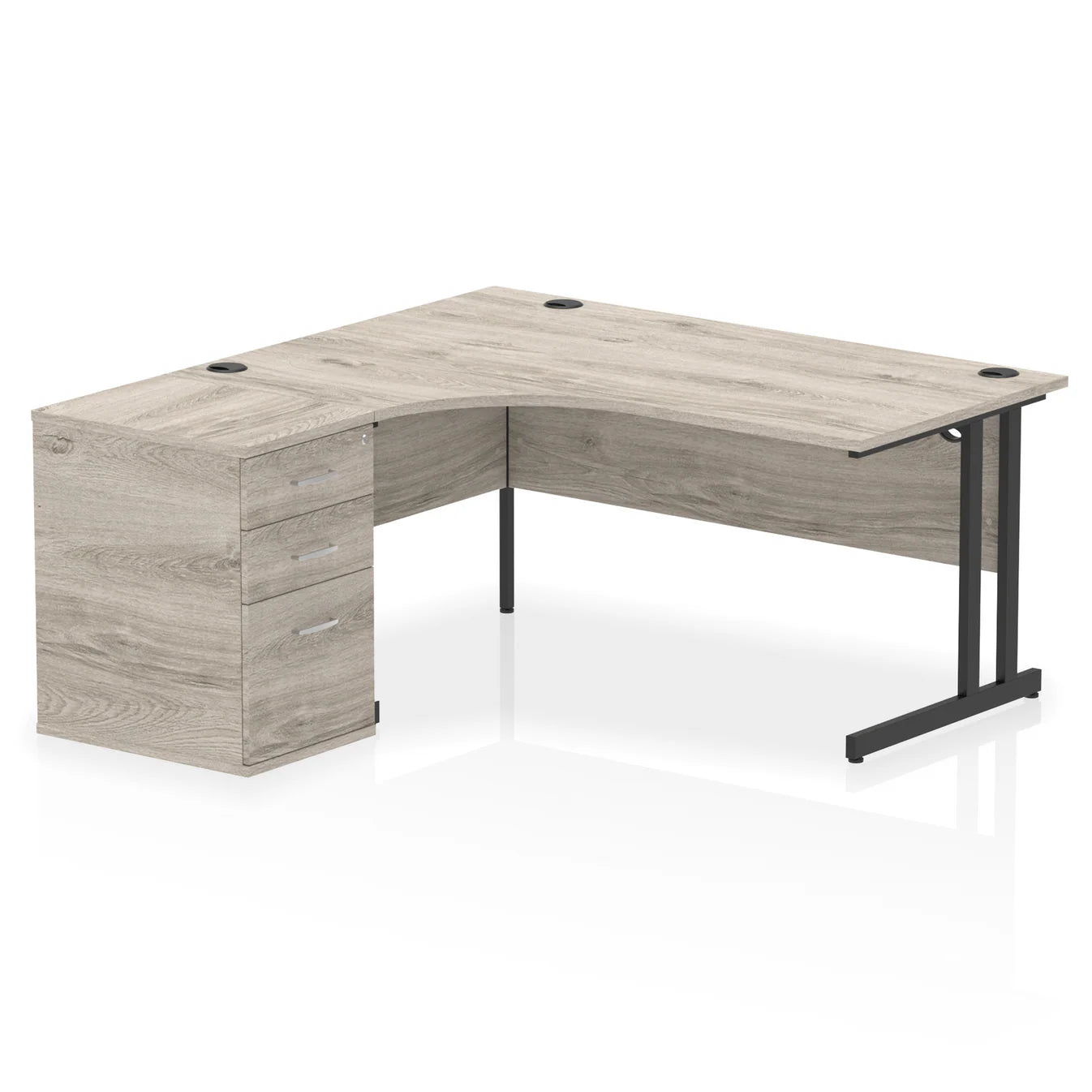 1600mm Cantilever Left Crescent Desk Workstation