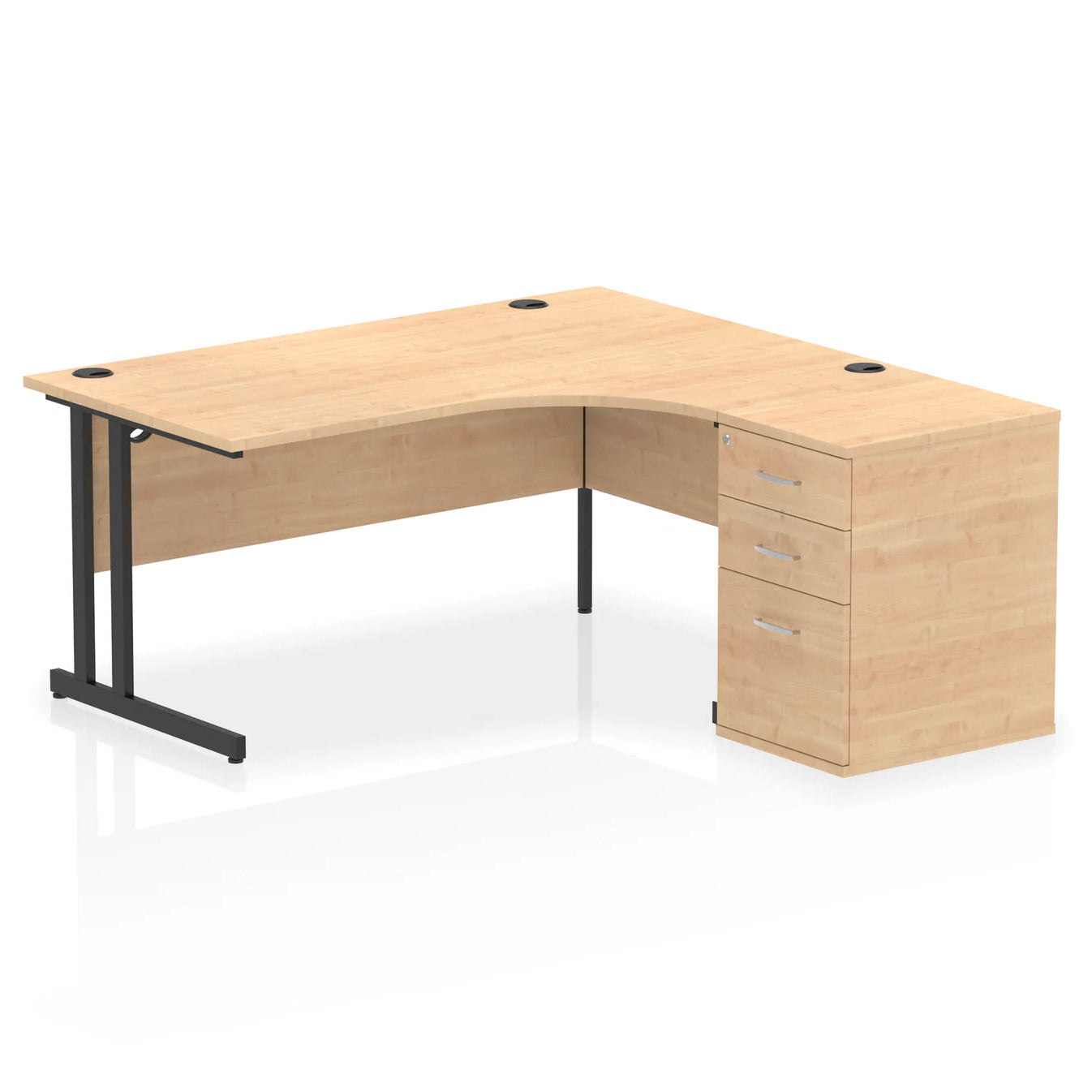 1600mm Cantilever Right Crescent Desk Workstation