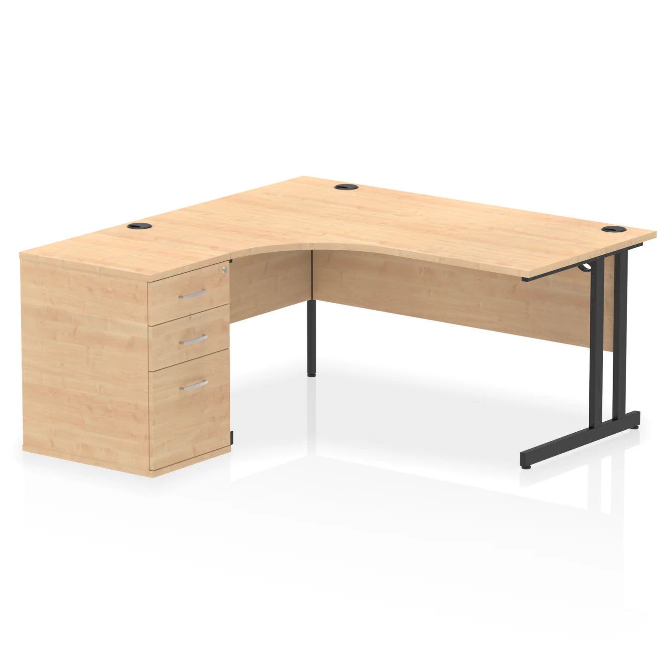 1600mm Cantilever Left Crescent Desk Workstation