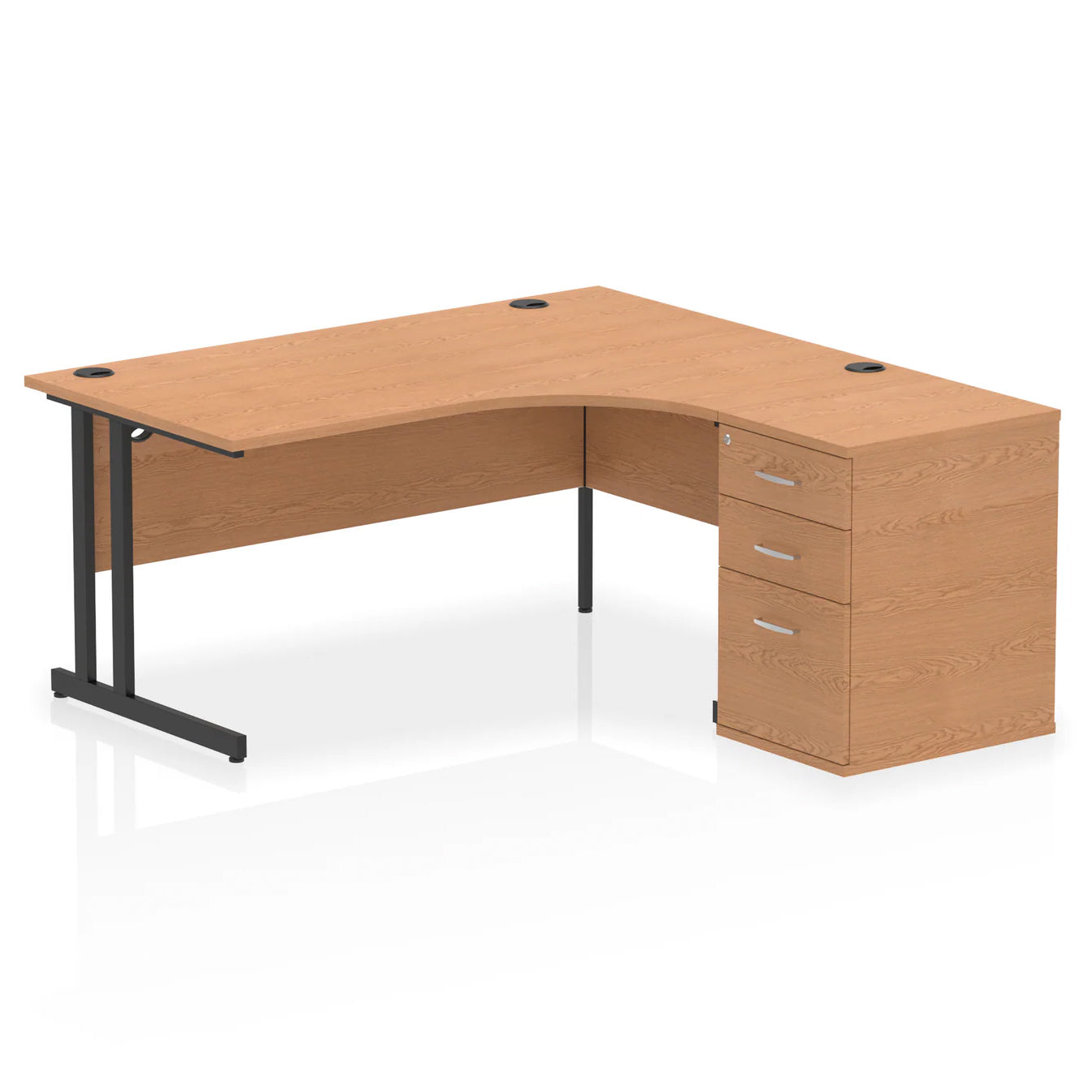 1600mm Cantilever Right Crescent Desk Workstation
