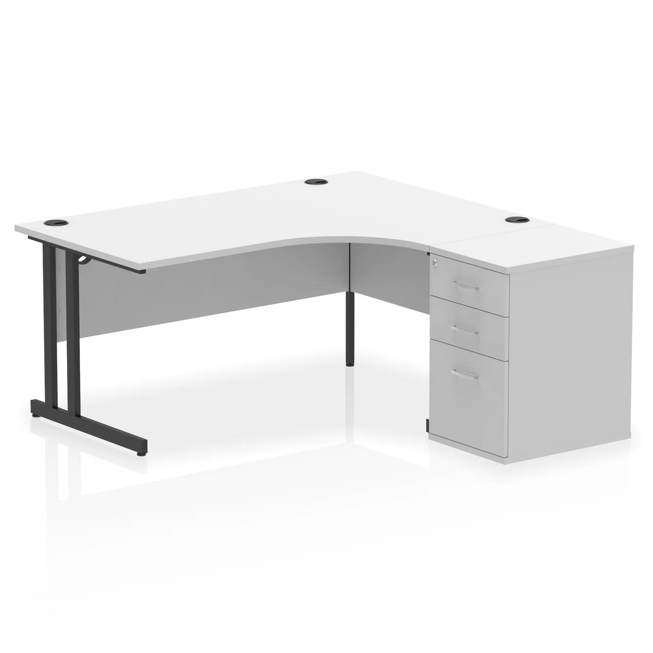 1600mm Cantilever Right Crescent Desk Workstation