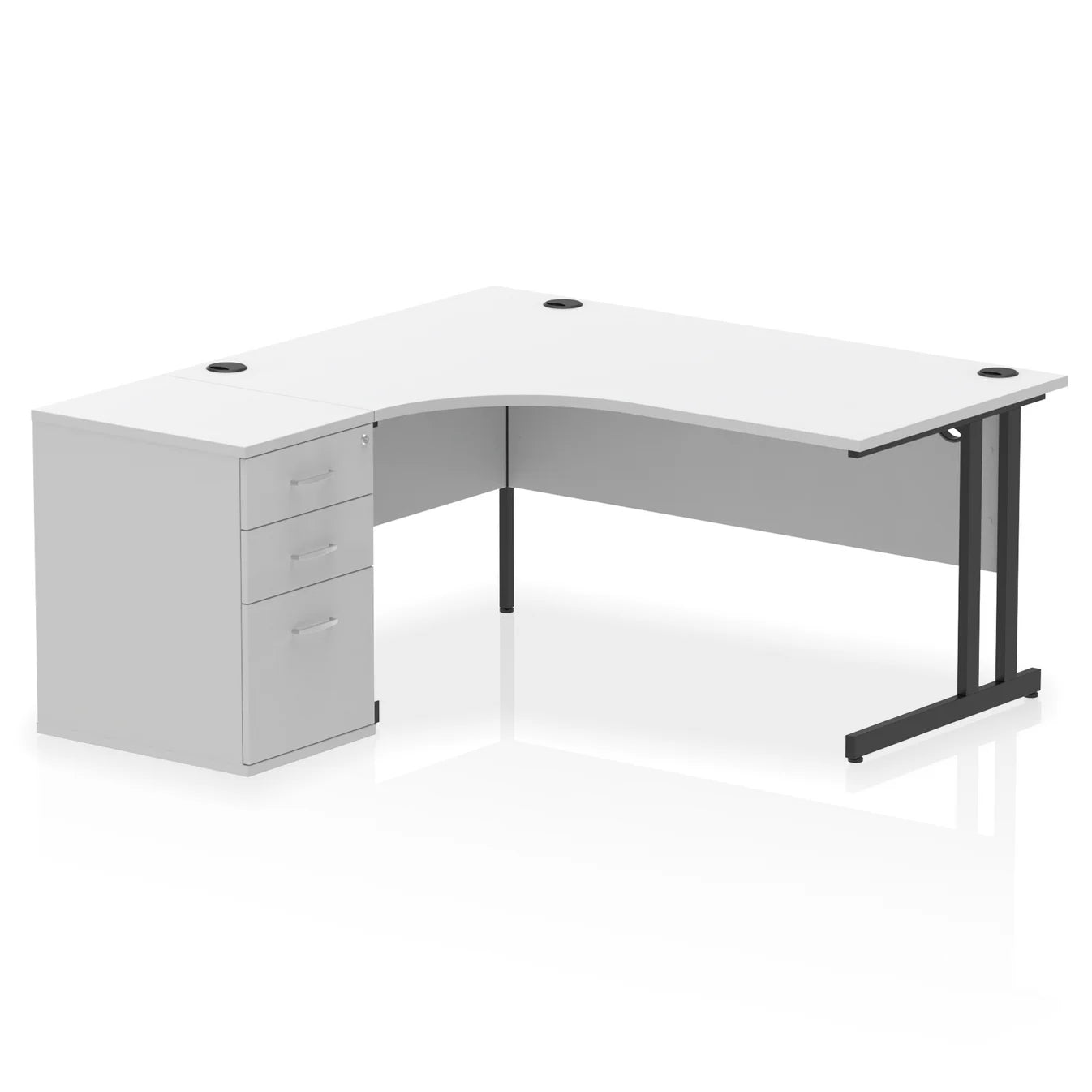 1600mm Cantilever Left Crescent Desk Workstation