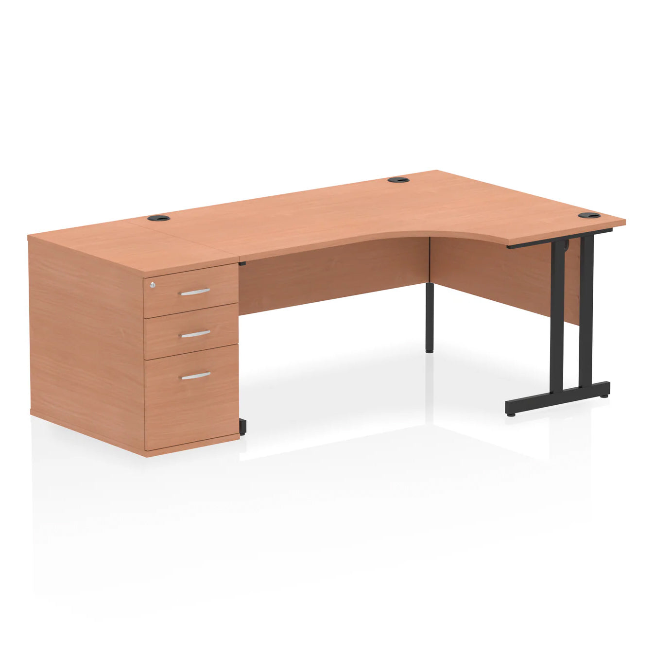 1600mm Cantilever Right Crescent Desk Workstation