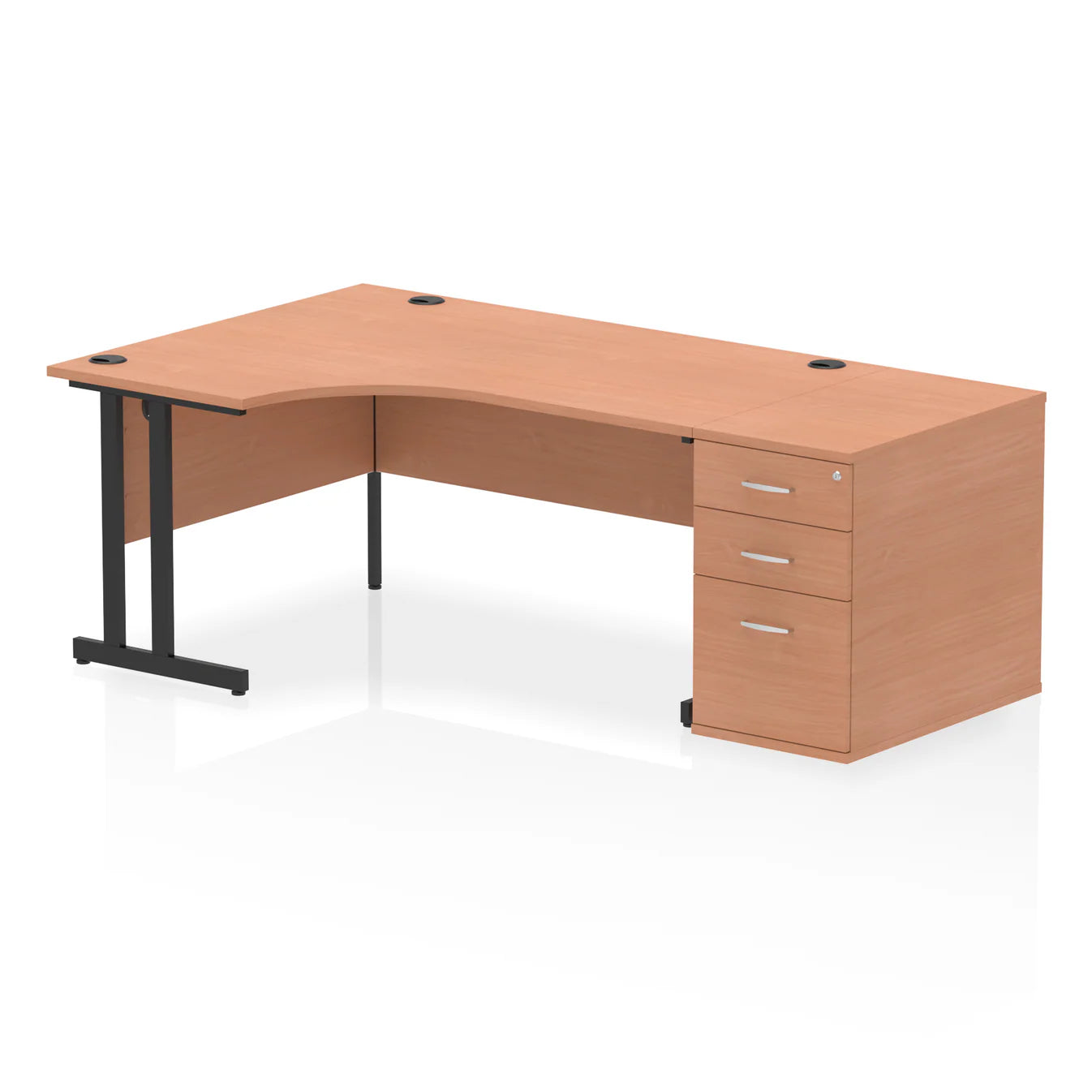 1600mm Cantilever Left Crescent Desk Workstation