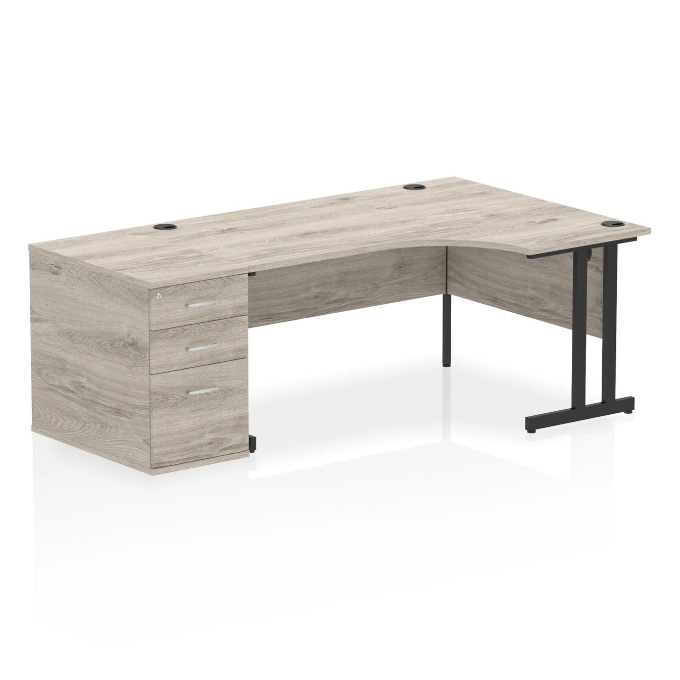 1600mm Cantilever Right Crescent Desk Workstation