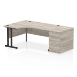1600mm Cantilever Left Crescent Desk Workstation