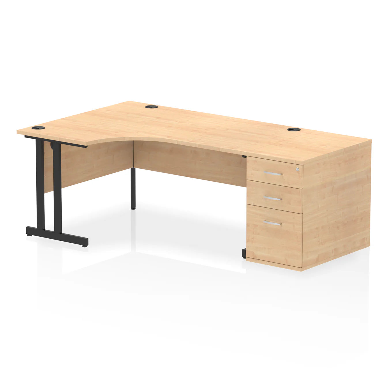 1600mm Cantilever Left Crescent Desk Workstation
