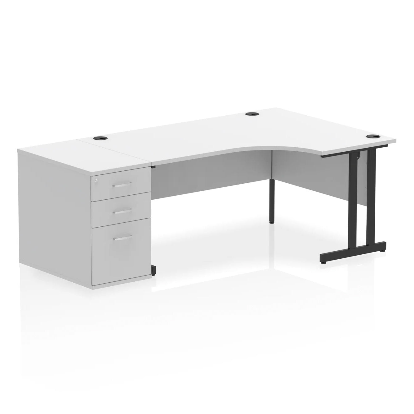 1600mm Cantilever Right Crescent Desk Workstation