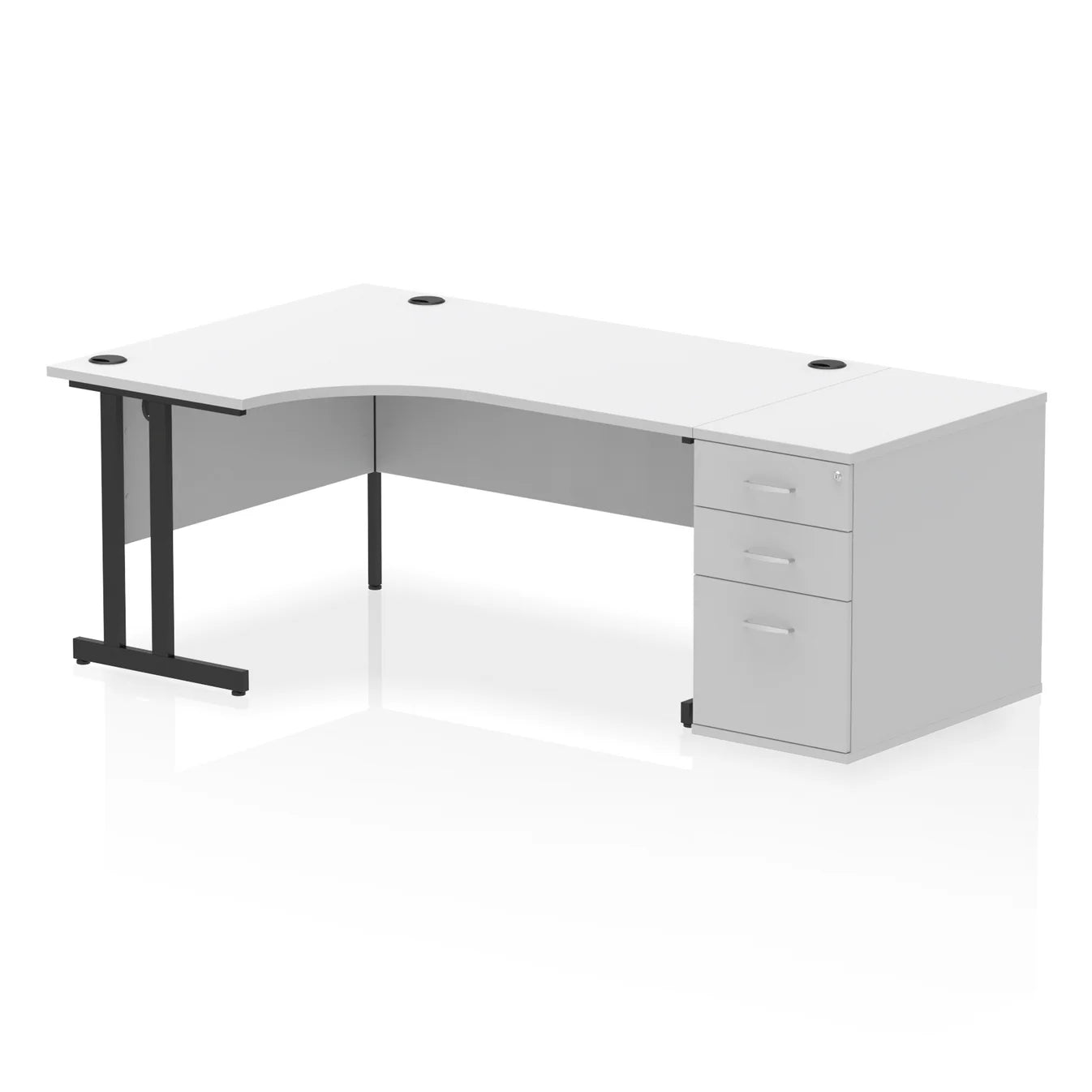 1600mm Cantilever Left Crescent Desk Workstation