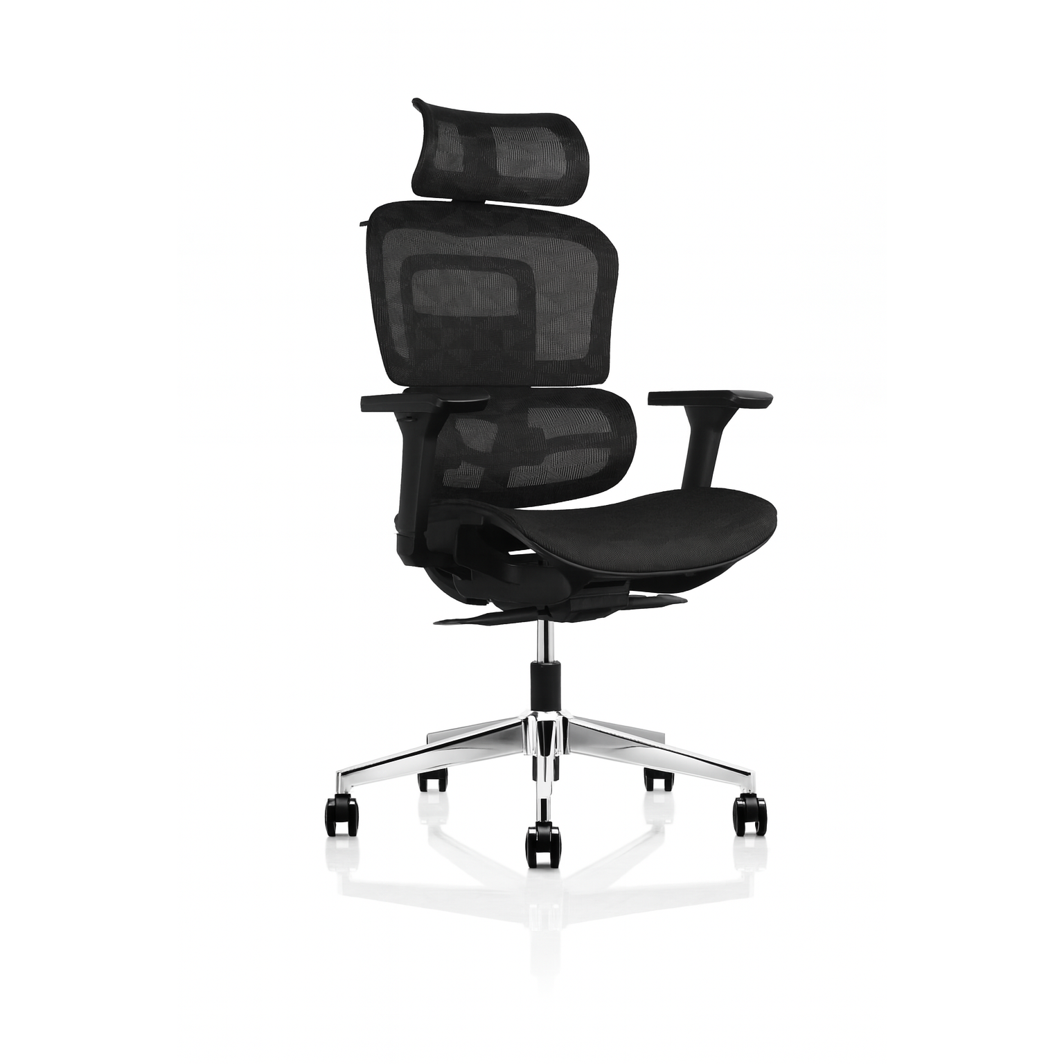 Rolleston Mesh Back Operator chair with Headrest and Black Mesh Seat
